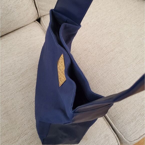 Nina Ricci Vintage Canvas Tote Bag in Navy - Picture 9 of 13